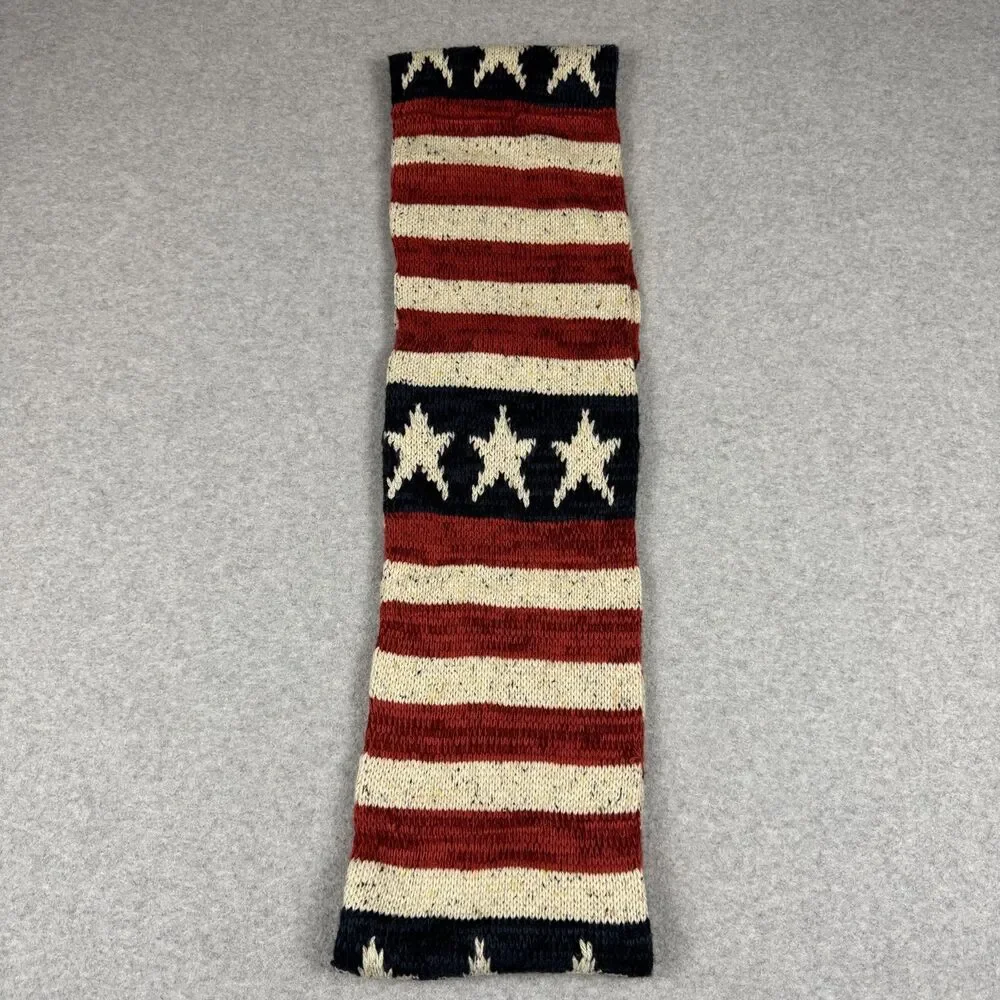 Muk Luks USA Flag Red, White and Blue Chunky Knit Infinity Scarf 8
